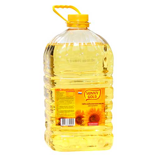 Подсолнечное масло рафинированное дезодорированное "Sunny Gold" 5л Россия